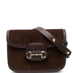 Gucci Horsebit 1955 medium shoulder bag brown monogram and gold hardware
